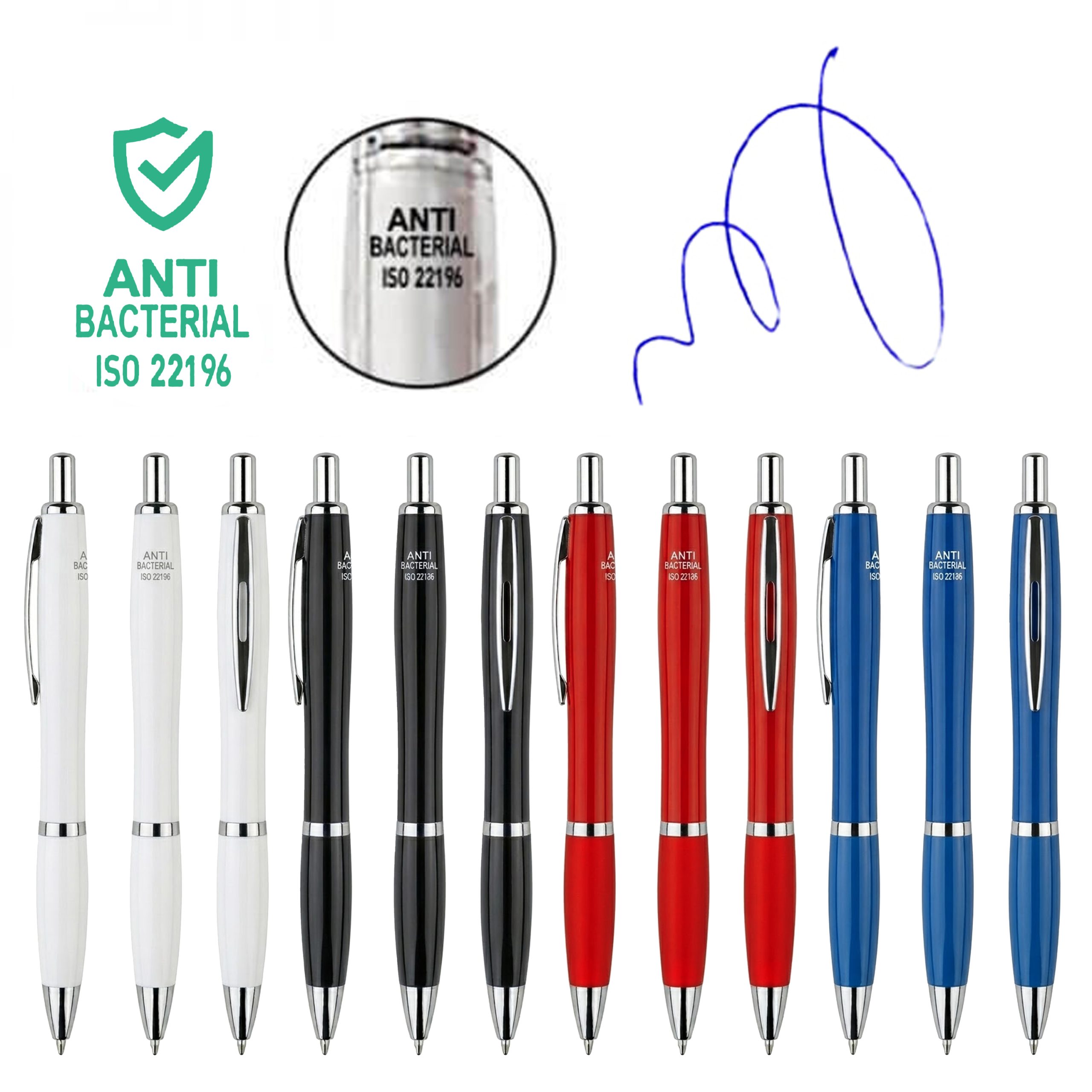 Bolígrafo Plástico Anti Bacterial.