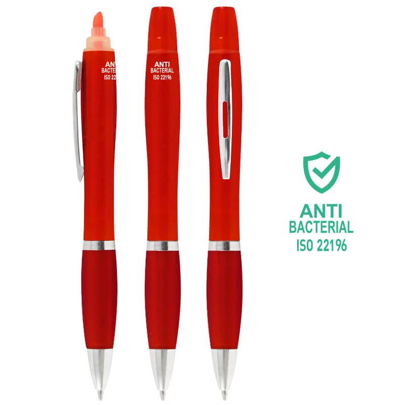 Boligrafo Plástico Antibacterial Destacador