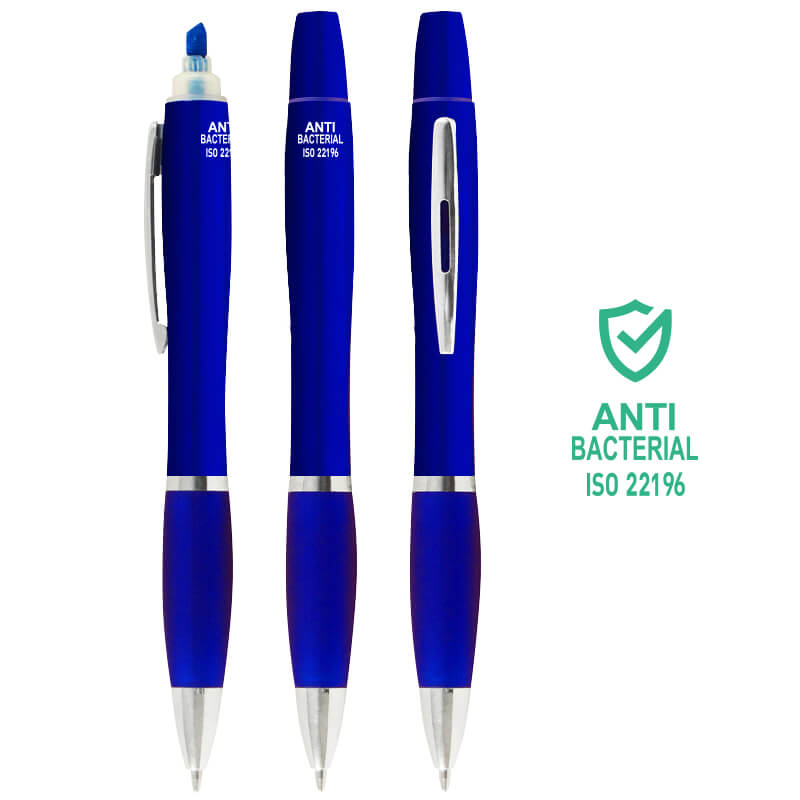 Boligrafo Plástico Antibacterial Destacador